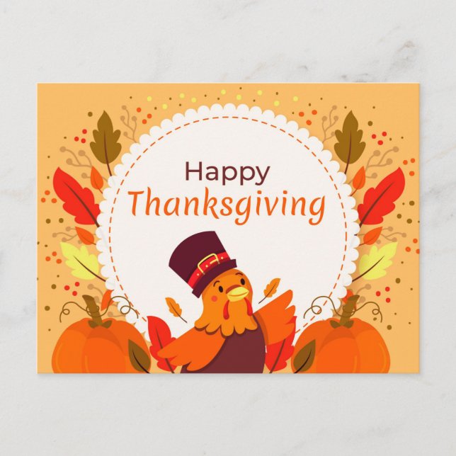 Happy Thanksgiving Postkarte (Vorderseite)