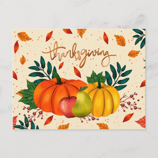 Happy Thanksgiving Postkarte (Vorderseite)