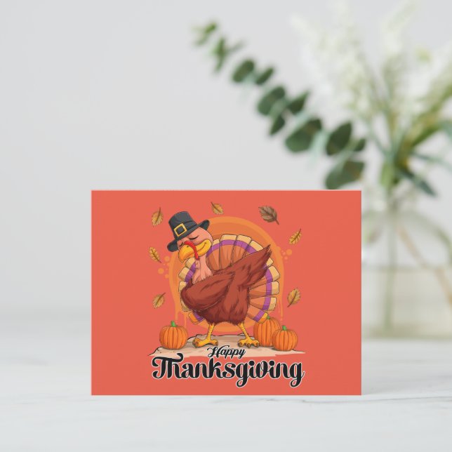 Happy Thanksgiving Postkarte (Stehend Vorderseite)