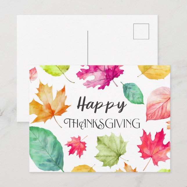 Happy Thanksgiving Postkarte (Vorne/Hinten)