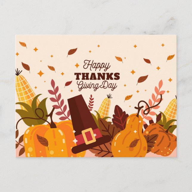 Happy Thanksgiving Postkarte (Vorderseite)