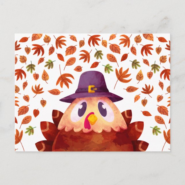 Happy Thanksgiving Postkarte (Vorderseite)