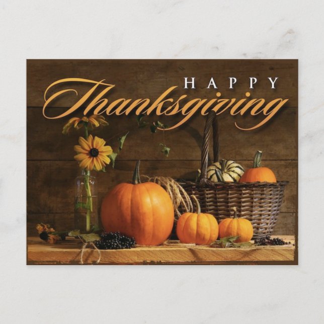 Happy Thanksgiving Postkarte (Vorderseite)