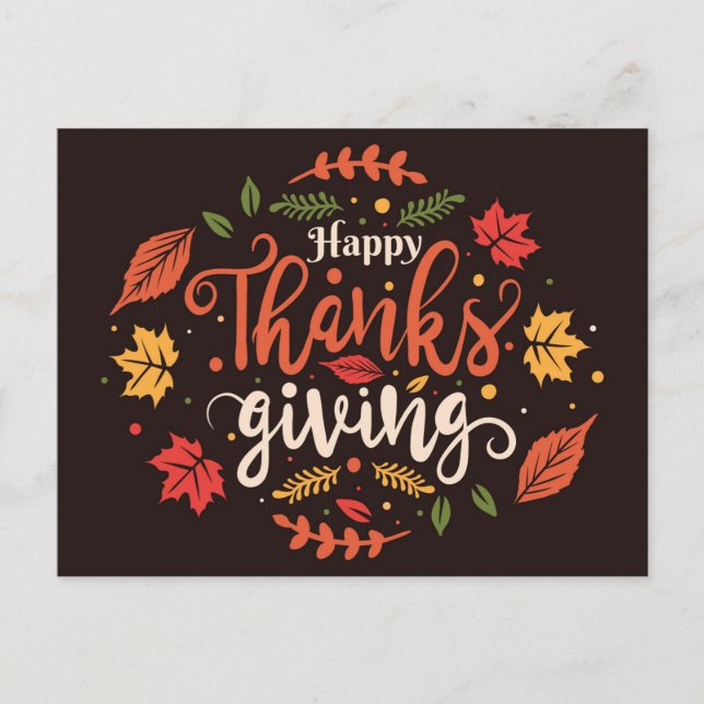 Happy Thanksgiving Postkarte (Vorderseite)