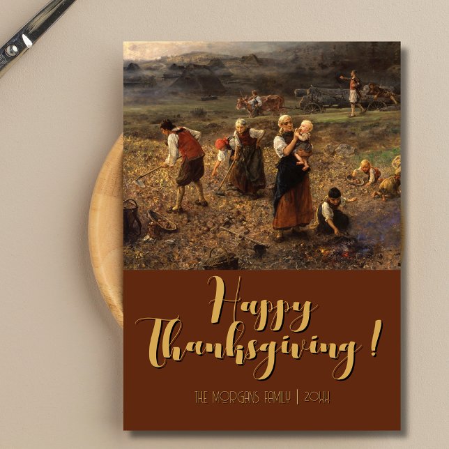 Happy Thanksgiving Potato Harvest Card L. Knaus Karte (Von Creator hochgeladen)