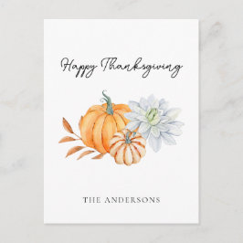 Happy Thanksgiving Pumpkin Fall Elegant Postkarte