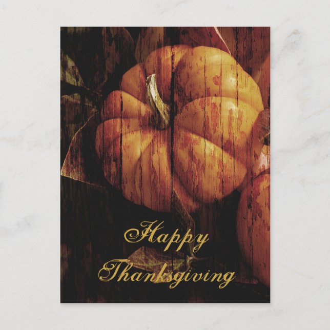 Happy Thanksgiving Pumpkin Postcard Feiertagspostkarte (Vorderseite)
