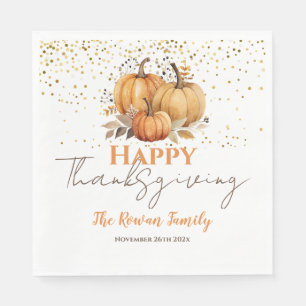 Happy Thanksgiving Pumpkin Serviette