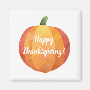 Happy Thanksgiving Pumpkin Watercolor Magnet
