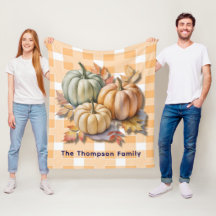 Happy Thanksgiving Pumpkins & Autumn Leaves