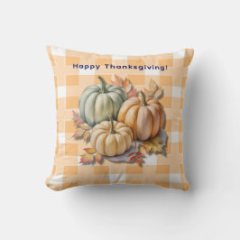 Happy Thanksgiving Pumpkins & Autumn Leaves Kissen