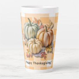 Happy Thanksgiving Pumpkins & Autumn Leaves Milchtasse