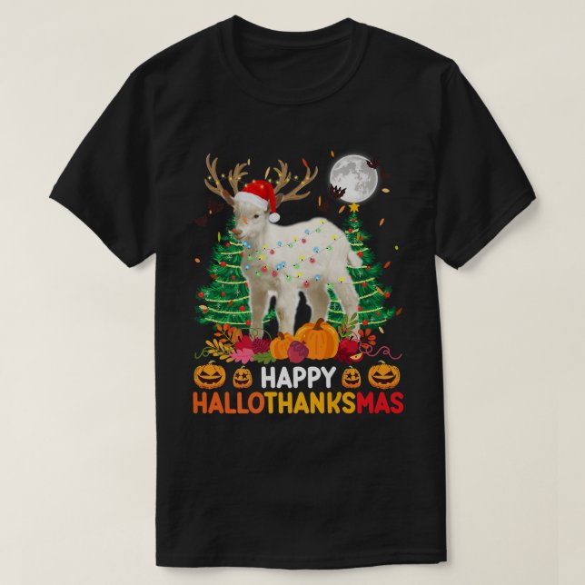Happy Thanksgiving Ragdoll Funny Goat T-Shirt (Design vorne)