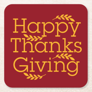 Happy Thanksgiving Rechteckiger Pappuntersetzer