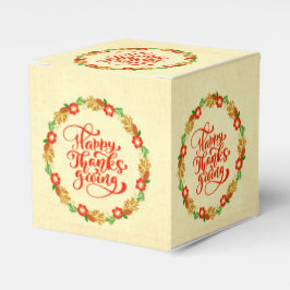 Happy Thanksgiving Red Gold Wreath Geschenkschachtel