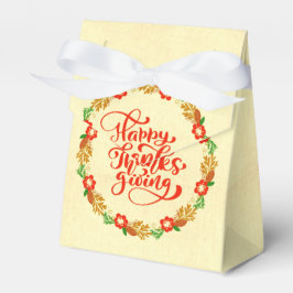 Happy Thanksgiving Red Gold Wreath Geschenkschachtel