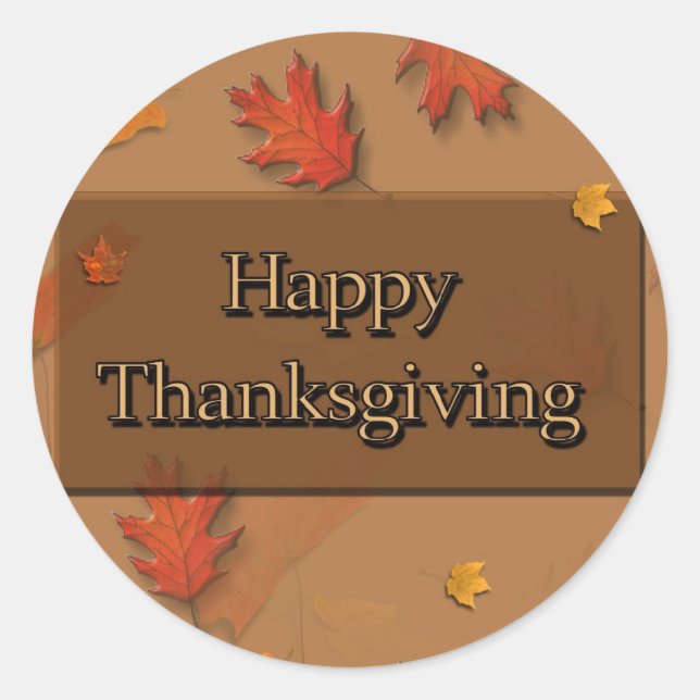 Happy Thanksgiving Runder Aufkleber (Vorderseite)
