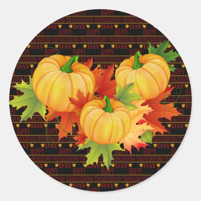 Happy Thanksgiving Runder Aufkleber (Vorderseite)