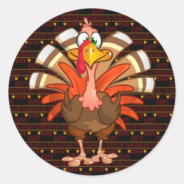 Happy Thanksgiving Runder Aufkleber (Vorderseite)