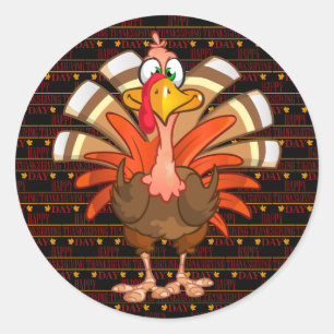 Happy Thanksgiving Runder Aufkleber