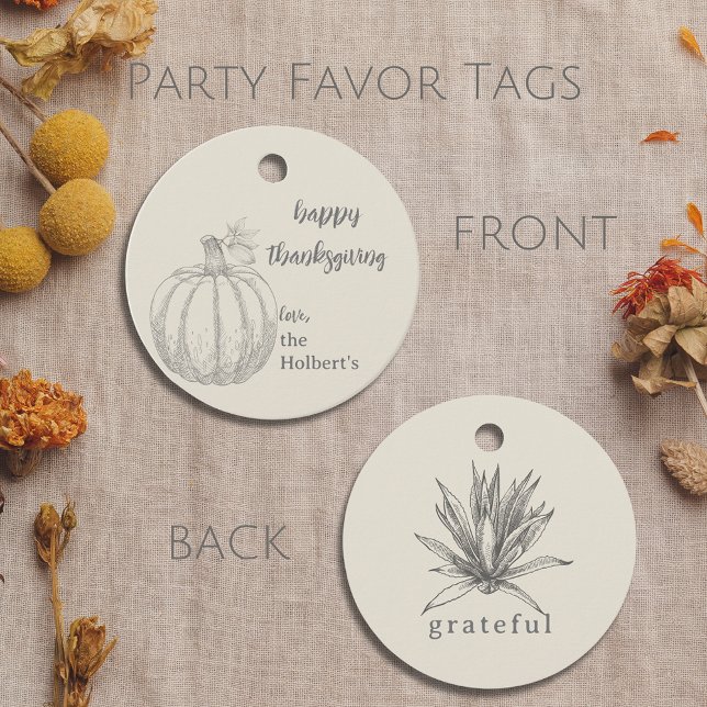 Happy Thanksgiving Rustic Pumpkin Erntedank Geschenkanhänger (Happy Thanksgiving Rustic Pumpkin Thanksgiving Favor Tags)