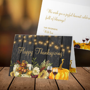 Happy Thanksgiving rustikale Ernte Erntedank Feiertagskarte