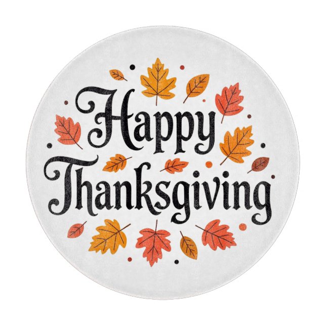Happy Thanksgiving Schneidebrett (Vorderseite)