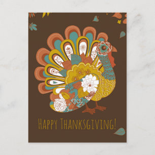 Happy Thanksgiving Schöne Türkei Card Feiertagspostkarte