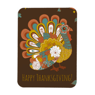 Happy Thanksgiving Schöne Türkei Card Magnet