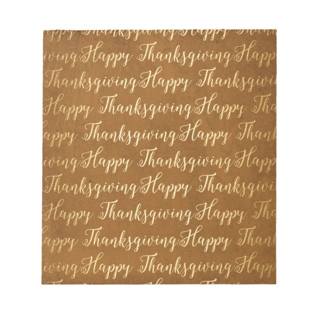 Happy Thanksgiving-Schrift Notizblock (Vorderseite)
