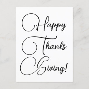 Happy Thanksgiving schwarze benutzerdefinierte Skr Postkarte
