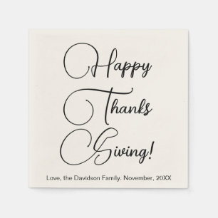 Happy Thanksgiving schwarze benutzerdefinierte Skr Serviette