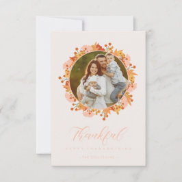Happy Thanksgiving Script Garland Blätter Foto