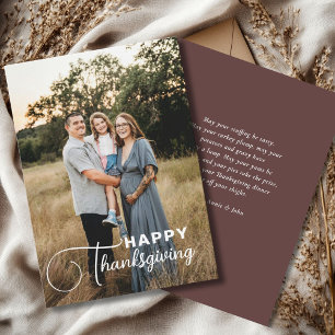 "Happy Thanksgiving" Script-Schriftart, 1 Foto Feiertagskarte