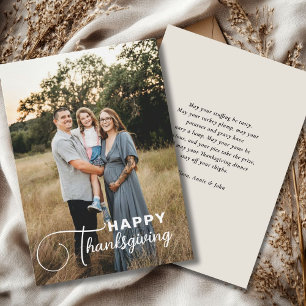 "Happy Thanksgiving" Script-Schriftart, 1 Foto Feiertagskarte