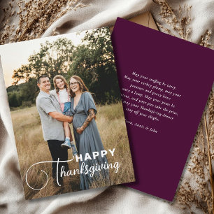 "Happy Thanksgiving" Script-Schriftart, 1 Foto Feiertagskarte