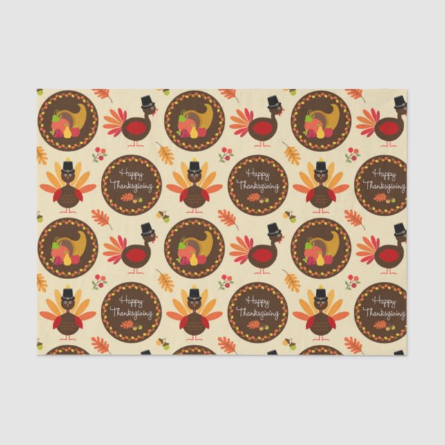 Happy Thanksgiving Seidenpapier (Vorderseite)