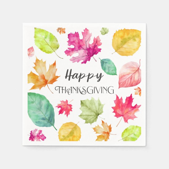 Happy Thanksgiving Serviette (Vorderseite)
