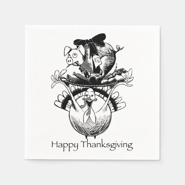 Happy Thanksgiving Serviette (Vorderseite)