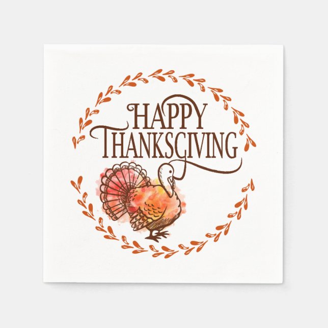 Happy Thanksgiving Serviette (Vorderseite)