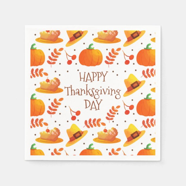 Happy Thanksgiving Serviette (Vorderseite)
