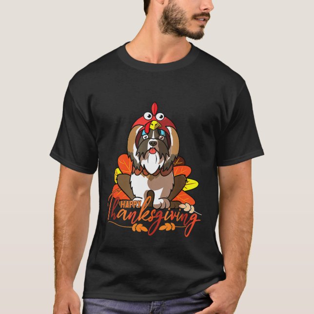 Happy Thanksgiving Shih Tzu Dog     T-Shirt (Vorderseite)