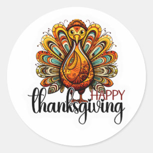 Happy Thanksgiving Shirt   Herbstfeiertag Türkei T Runder Aufkleber