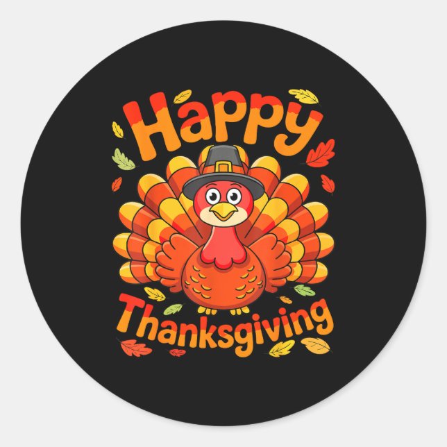 Happy Thanksgiving Shirt Men Women Kids Family Tur Runder Aufkleber (Vorderseite)