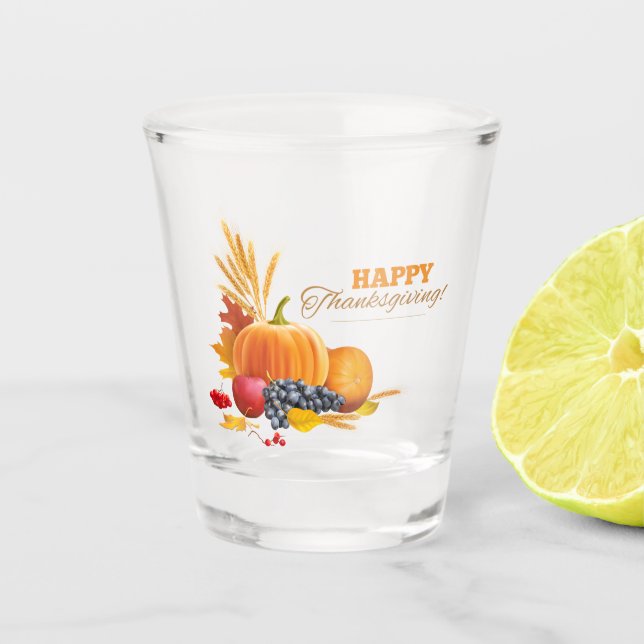Happy Thanksgiving Shot Glass Schnapsglas (Vorderseite)