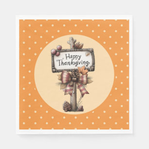 Happy Thanksgiving Sign Serviette