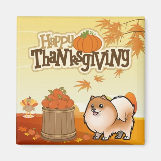 Happy Thanksgiving Spitz Magnet (Vorne)