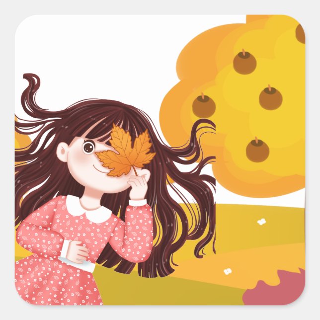 Happy Thanksgiving Square Quadratischer Aufkleber (Vorderseite)