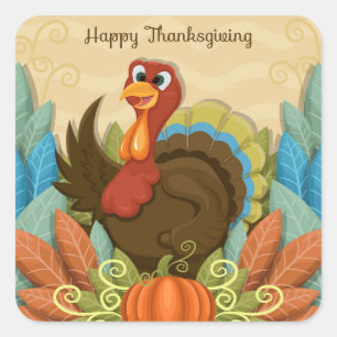 Happy Thanksgiving Square Sticker
