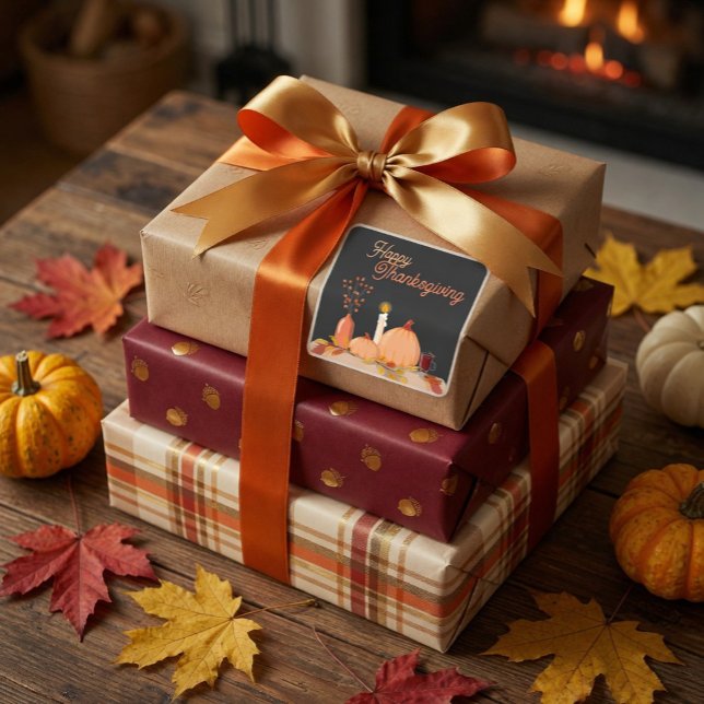 Happy Thanksgiving Square Sticker (Von Creator hochgeladen)